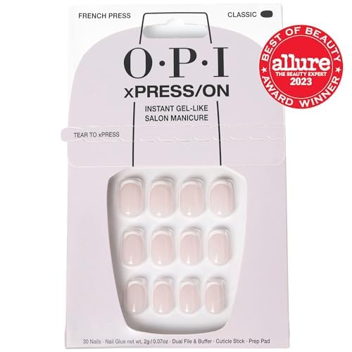 OPI xPRESS/ON French Press – Kurze, runde Press-On-Nägel mit French-Tip-Nageldesign