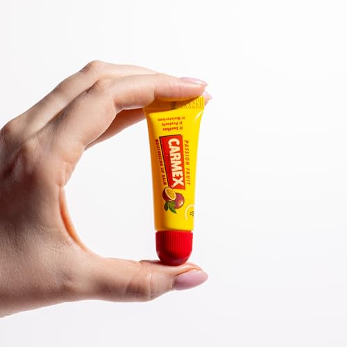 Carmex Passion Fruit Lip Balm Tube with SPF 15 for Sun Protection and Repair