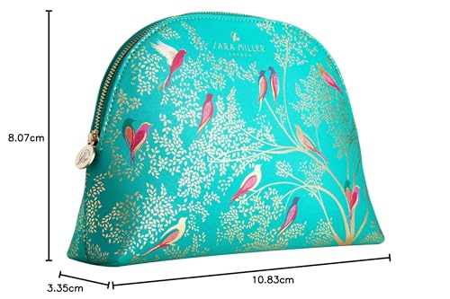 Sara Miller London Chelsea Large Cosmetic Bag - Exotic Birds Print, Green 6
