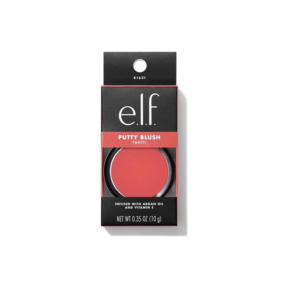 e.l.f. Putty Blush in Tahiti - Creamy, Ultra Pigmented, Argan Oil & Vitamin E Formula