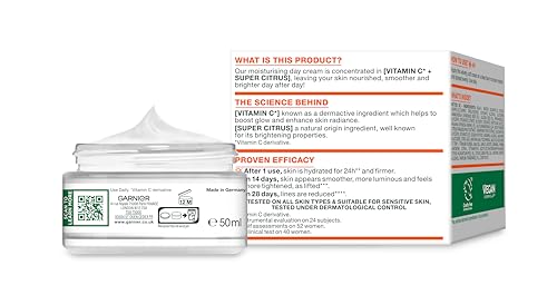 Garnier Vitamin C Brightening Day Cream 50ml for Radiant Skin & Fine Line Reduction 3