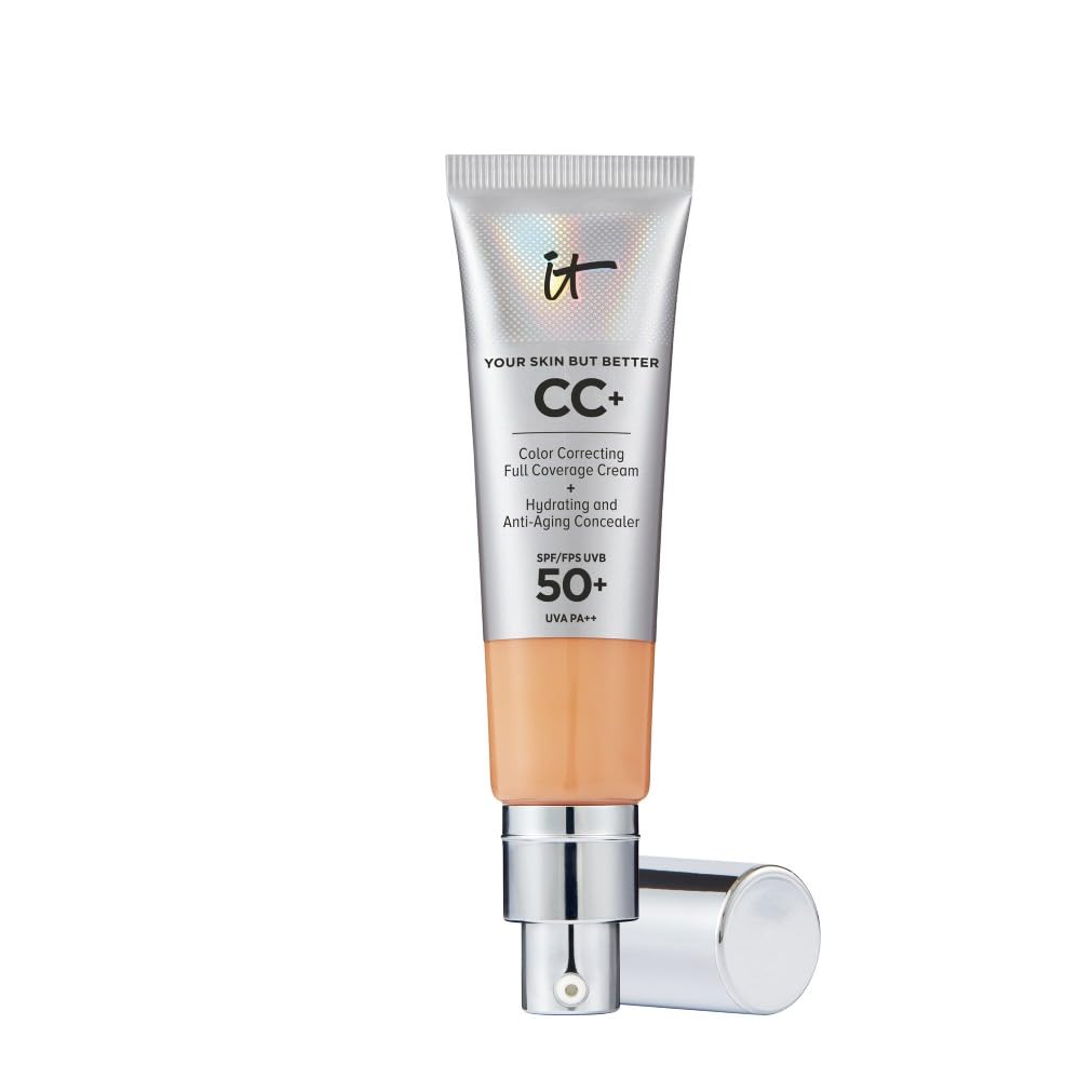 IT Cosmetics Your Skin But Better CC+ Cream Full Coverage Foundation SPF 50, Neutral Tan, 32ml