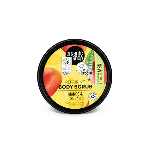 Organic Shop Repairing Mango & Sugar Body Scrub for Smooth, Glowing Skin (250ml)