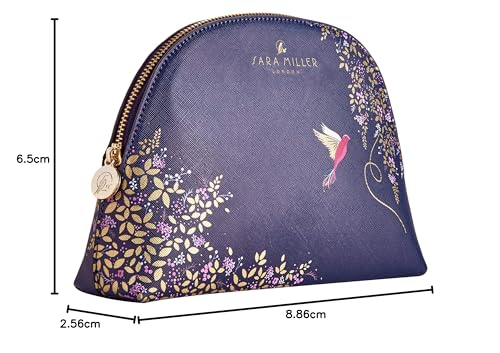 Sara Miller London Chelsea Cosmetic Bag, Medium, Purple, Gold Foil Detailing 7