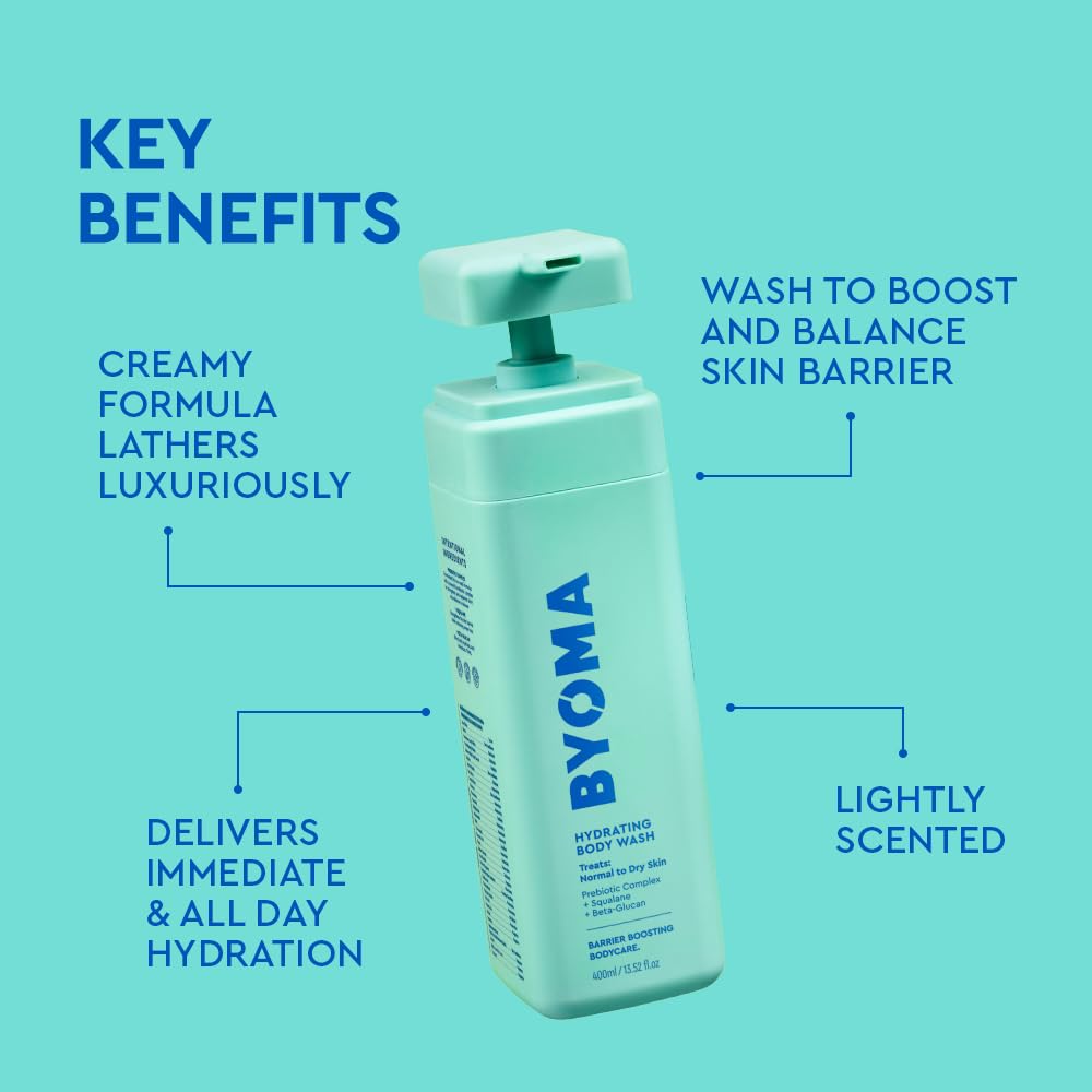 BYOMA Hydrating Body Wash 400ml with Prebiotic Complex for Dry and Normal Skin 3