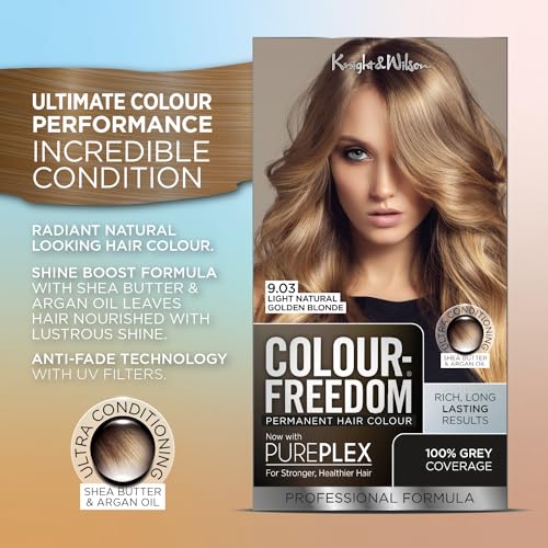 Colour Freedom Hellgoldblond – Permanente Haarfarbe. Mit PurePlex für Schutz, Reparatur und Pflege. 100 % Grauabdeckung. 9.03 Hellgoldblond. Von Knight &amp; Wilson 3
