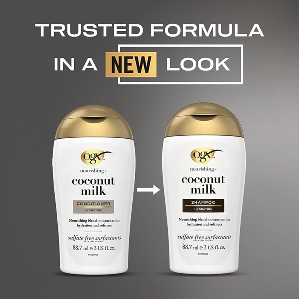 OGX Nourishing + Coconut Milk Shampoo for Strength and Elasticity, Travel Size 88.7 ml 3