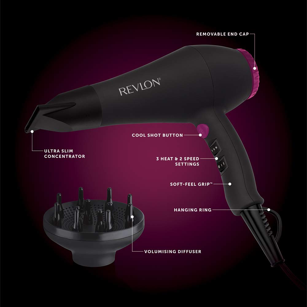 Revlon Perfect Heat 2000W Smooth Brilliance AC Motor Hair Dryer RVDR5251 5