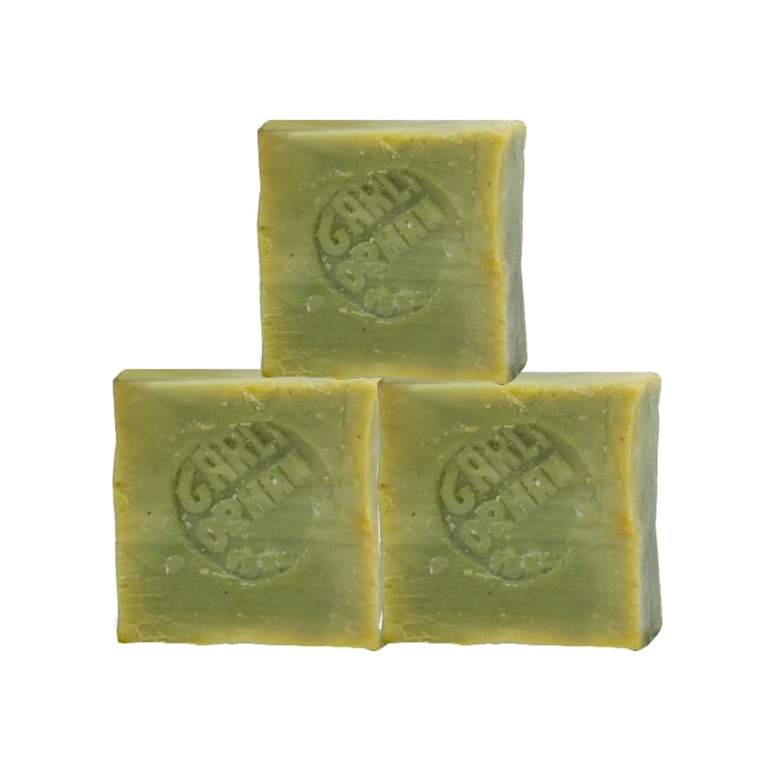 AKSOY 3 Pcs 100% Natural Handmade Pure Olive Oil Soap Bars, Cruelty-Free