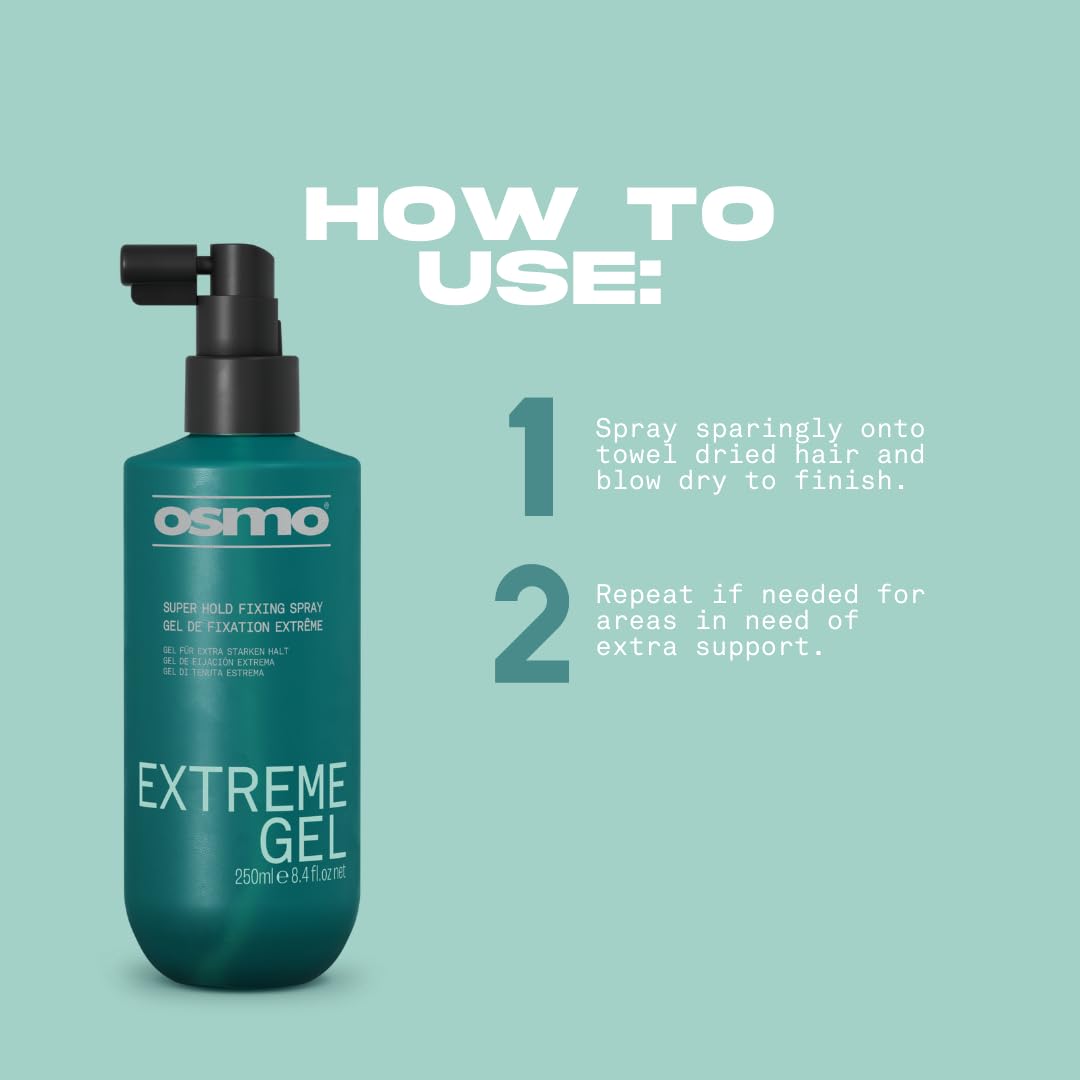 Osmo Extreme Gel Spray for Extra Firm Hold, Frizz Control, Vegan Formula - 250ml 4