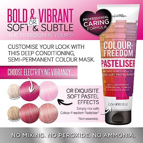 Knight &amp; Wilson Colour-Freedom 150ml Pink Pizazz Semi-Permanente Haarfarbe - Ultra-Brillante, vegane Farbmaske mit Glanzverstärker-Komplex - Ammoniakfreie Farbe, hält bis zu 6-10 Haarwäschen 8