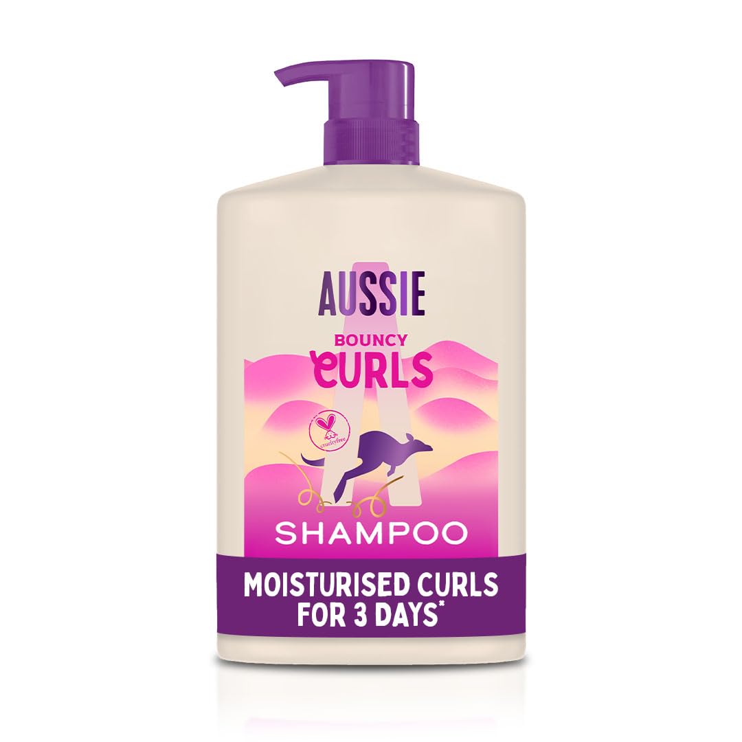 Aussie Bouncy Curls Silicone-Free Shampoo for Wavy & Curly Hair, 1L