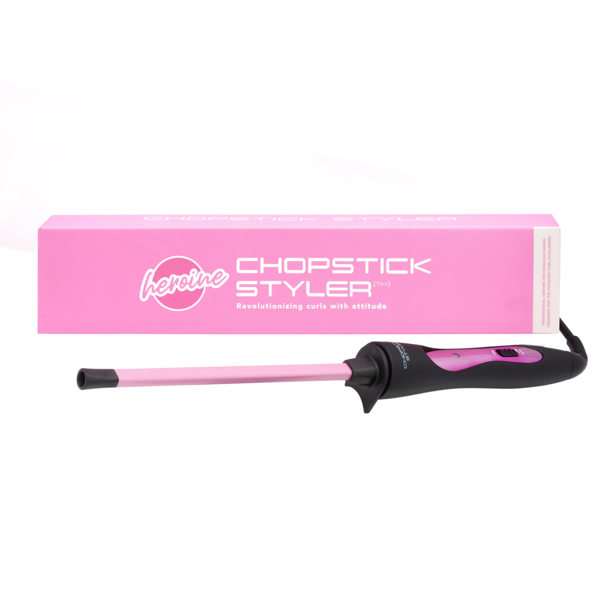 CHOPSTICK STYLER Heroine Curling Wand 10mm Super Skinny Rectangular Ceramic Barrel 7