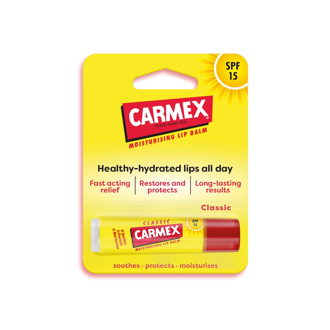 Carmex Classic Click Stick Lip Balm with SPF 15 for Moisturizing and Sun Protection (4.25 g) 6