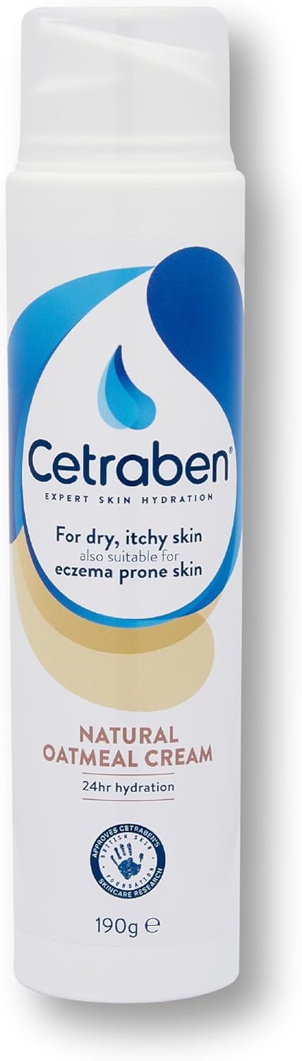Cetraben Natural Oatmeal Cream for Dry, Sensitive & Eczema-Prone Skin, 190g