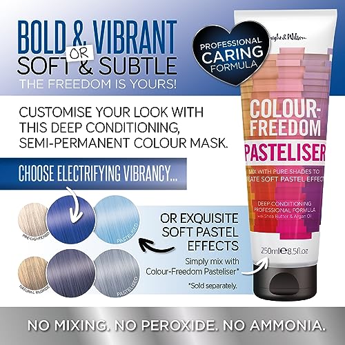 Knight &amp; Wilson Colour-Freedom Gloss Pro 150ml Truly Blue Semi-Permanente Haarfarbe - Ultra-Brillante vegane Farbmaske mit PurePlex | Ammoniakfreie Farbe, hält bis zu 6-10 Haarwäschen 3