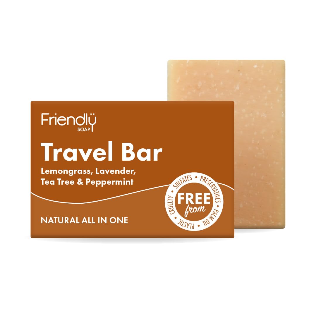 Friendly Soap Travel Bar - Lemongrass, Lavender, Tea Tree & Peppermint (95g)