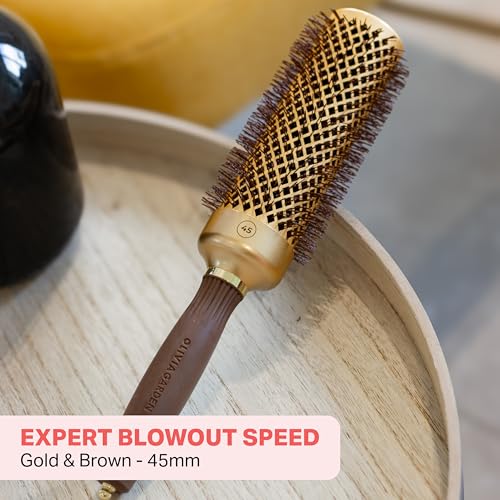 Olivia Garden Expert Blowout Speed Ceramic Coated Round Brush - Extra Long Barrel for Faster Blowouts