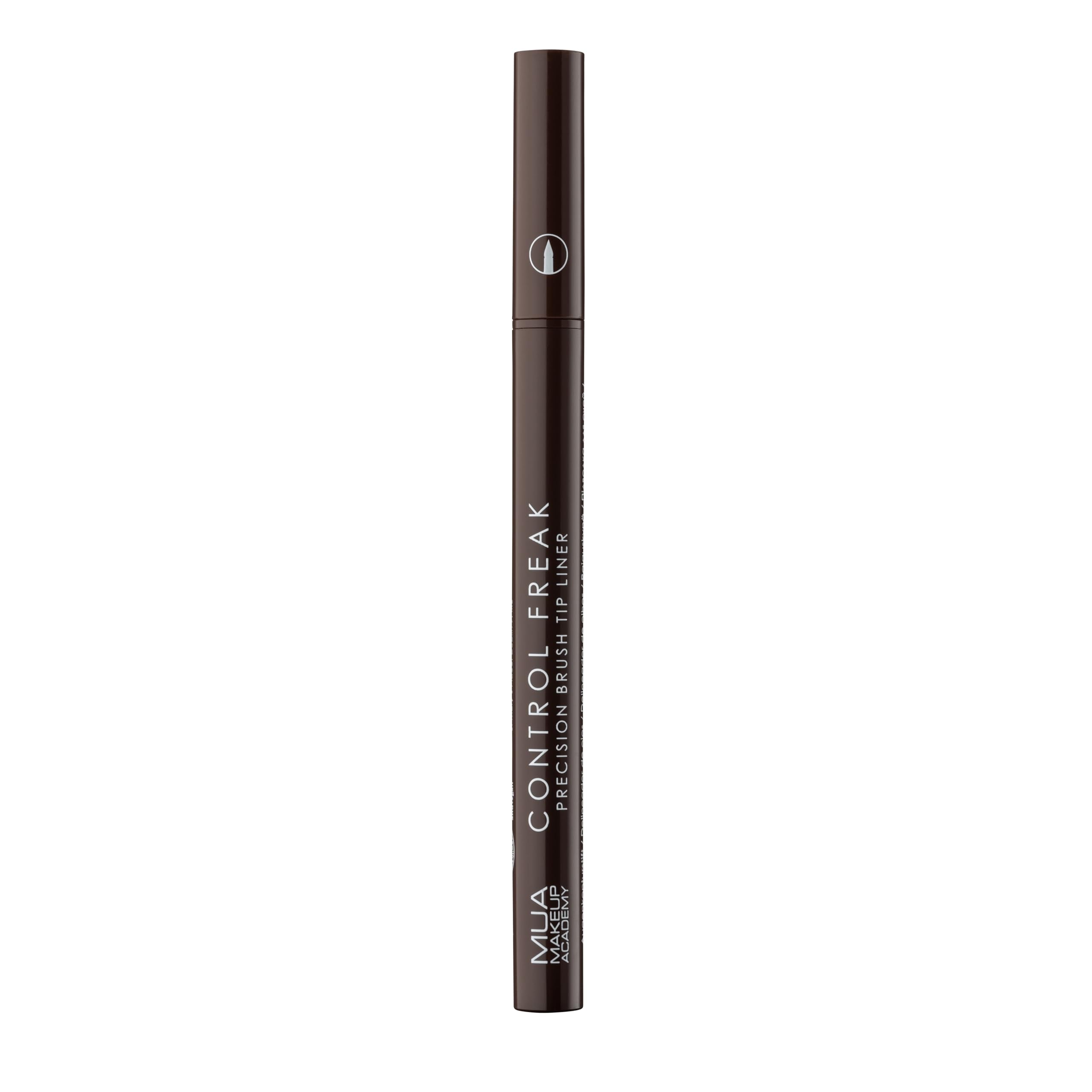 MUA Makeup Academy Control Freak Brush Tip Liquid Eyeliner Pen, Chocolate Brown - Vegan & Cruelty Free