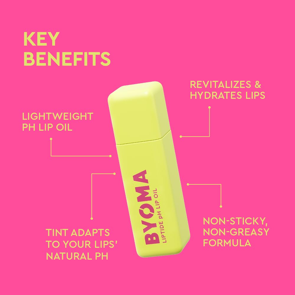 BYOMA Liptide pH Lip Oil (5ml) - pH Adaptive Tint, Plumping & Hydrating Gloss with Avocado & Tamanu Oils 3