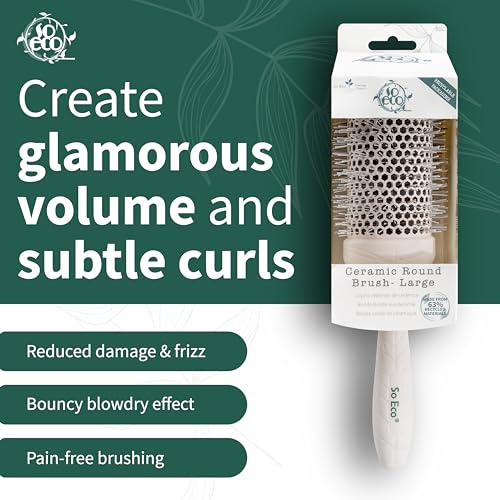 So Eco Große 53-mm-Thermo-Keramik-Rundbürste – Styling-, Volumen- und Lockenbürste für langes Haar. Nachhaltiger Griff und Borsten aus recyceltem Biokunststoff. 4