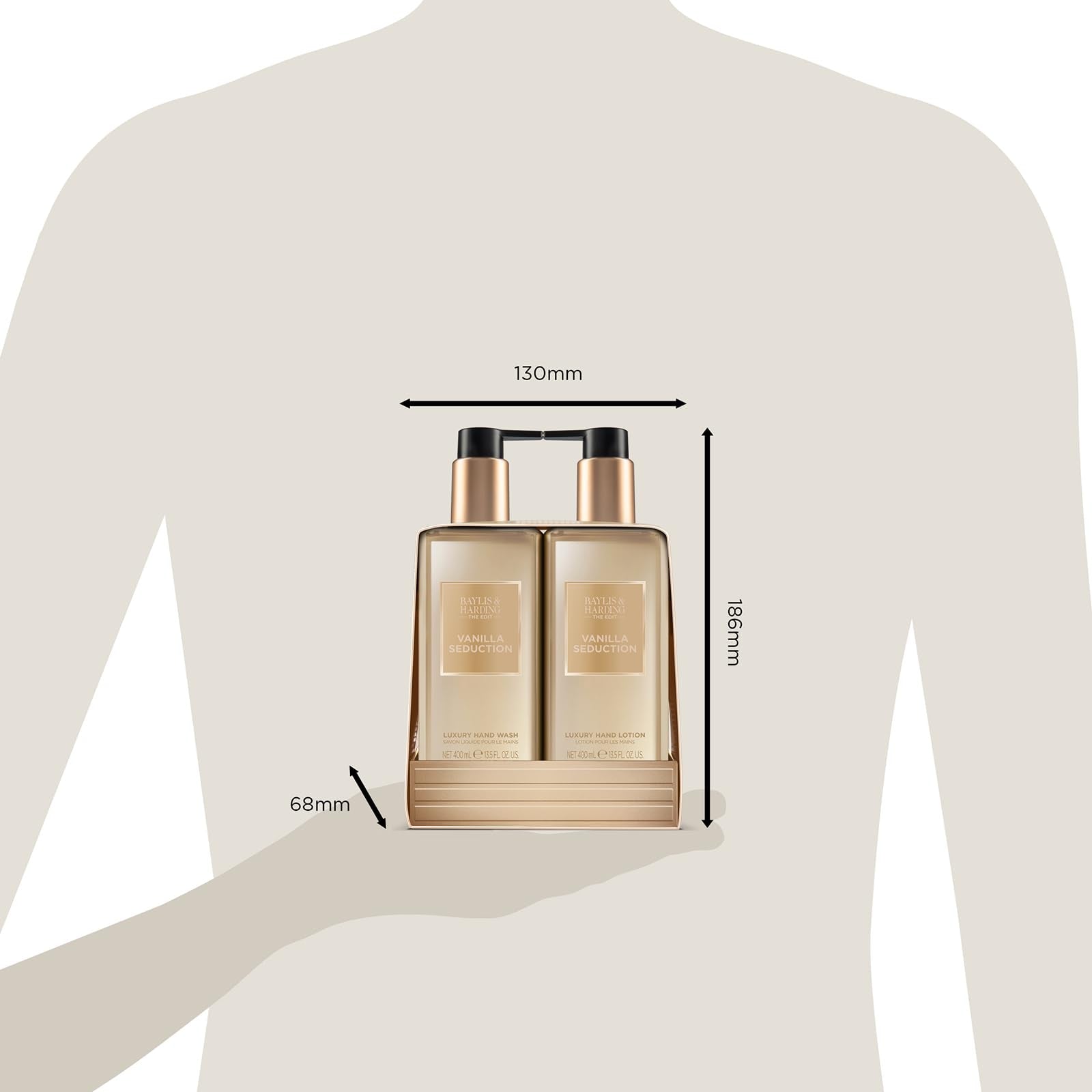 Baylis &amp; Harding The Edit Vanilla Seduction 2-Flaschen-Set, 400 ml Handseife &amp; 400 ml Handlotion - Vegan (1er-Pack) 7