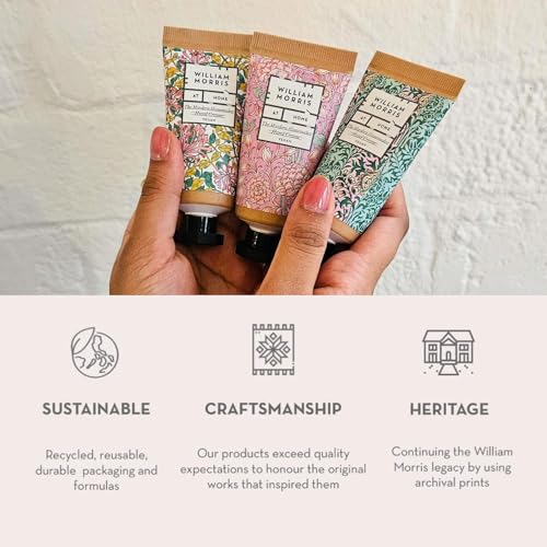 William Morris At Home Hand Cream Trio Set (3 x 30 ml) with Shea Butter & Jojoba Oil 10
