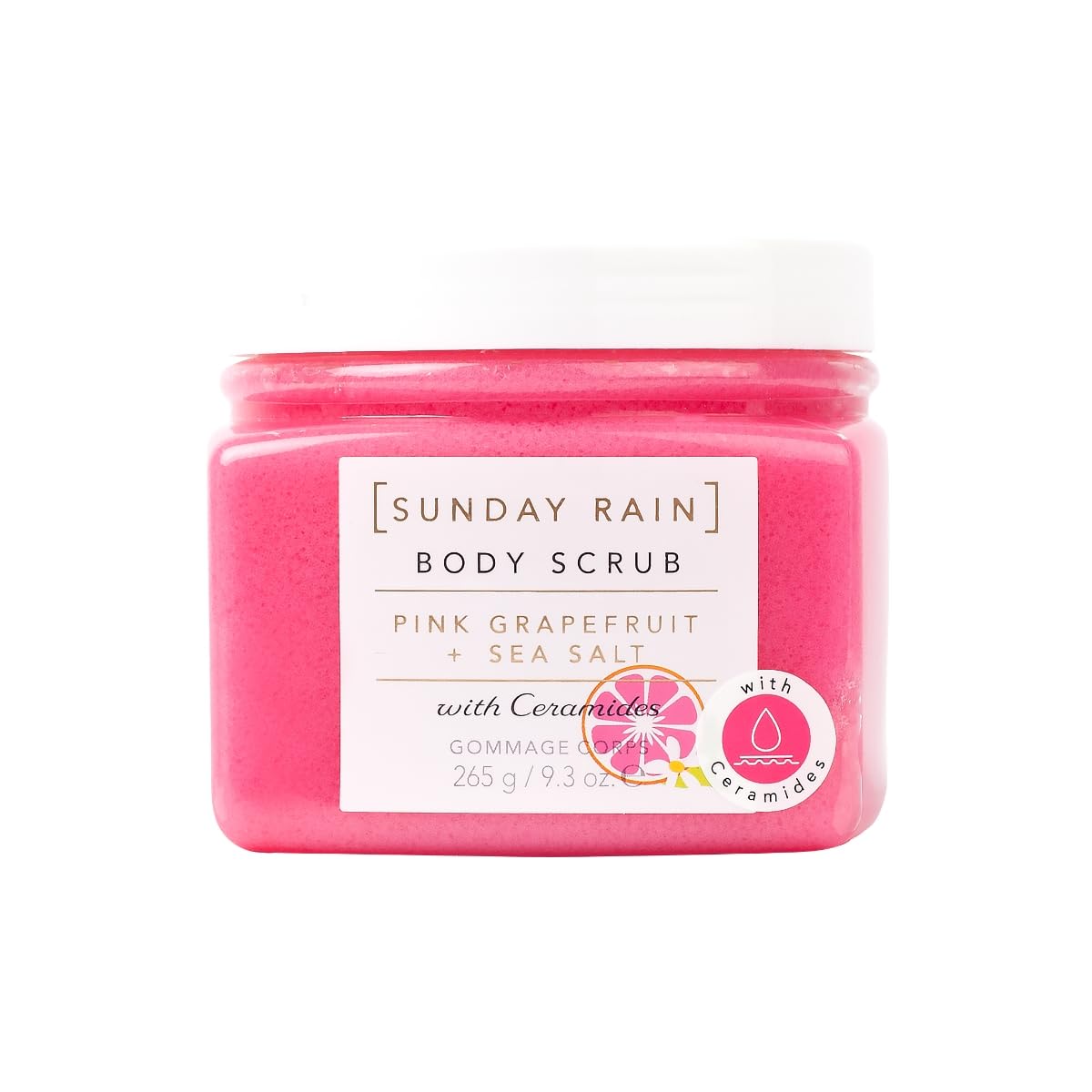 Sunday Rain Pink Grapefruit & Sea Salt Body Scrub Exfoliator with Ceramides, 265g