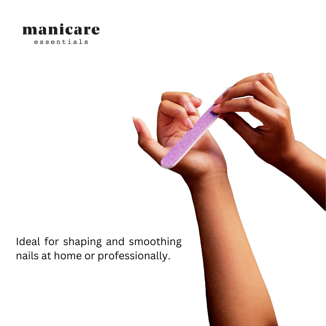 Manicare Pack of 5 Long Lasting Emery Boards - Dual Sided Nail Files 3