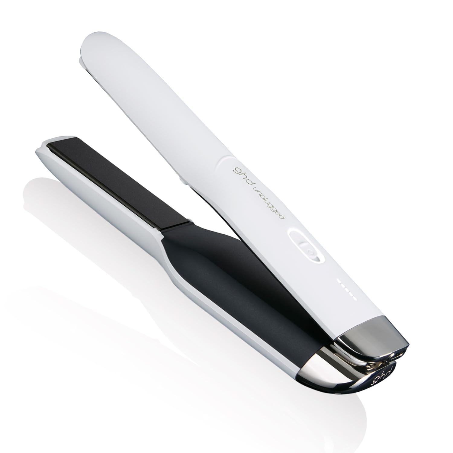 ghd Unplugged Cordless Hair Straightener, White, On the Go Styling, 65% More Shine