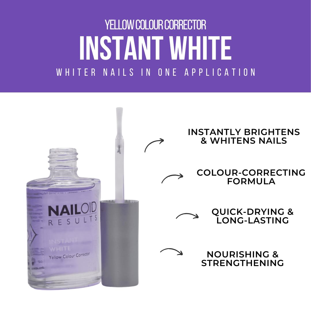 Nailoid Instant White Nail Treatment 12ml - Yellow Colour Corrector with UV Protection 4