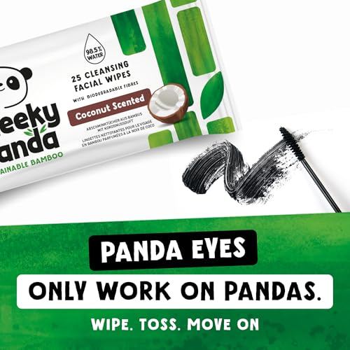 The Cheeky Panda Bamboo Facial Make Up Remover Wipes with Coconut Scent (25 Pack)