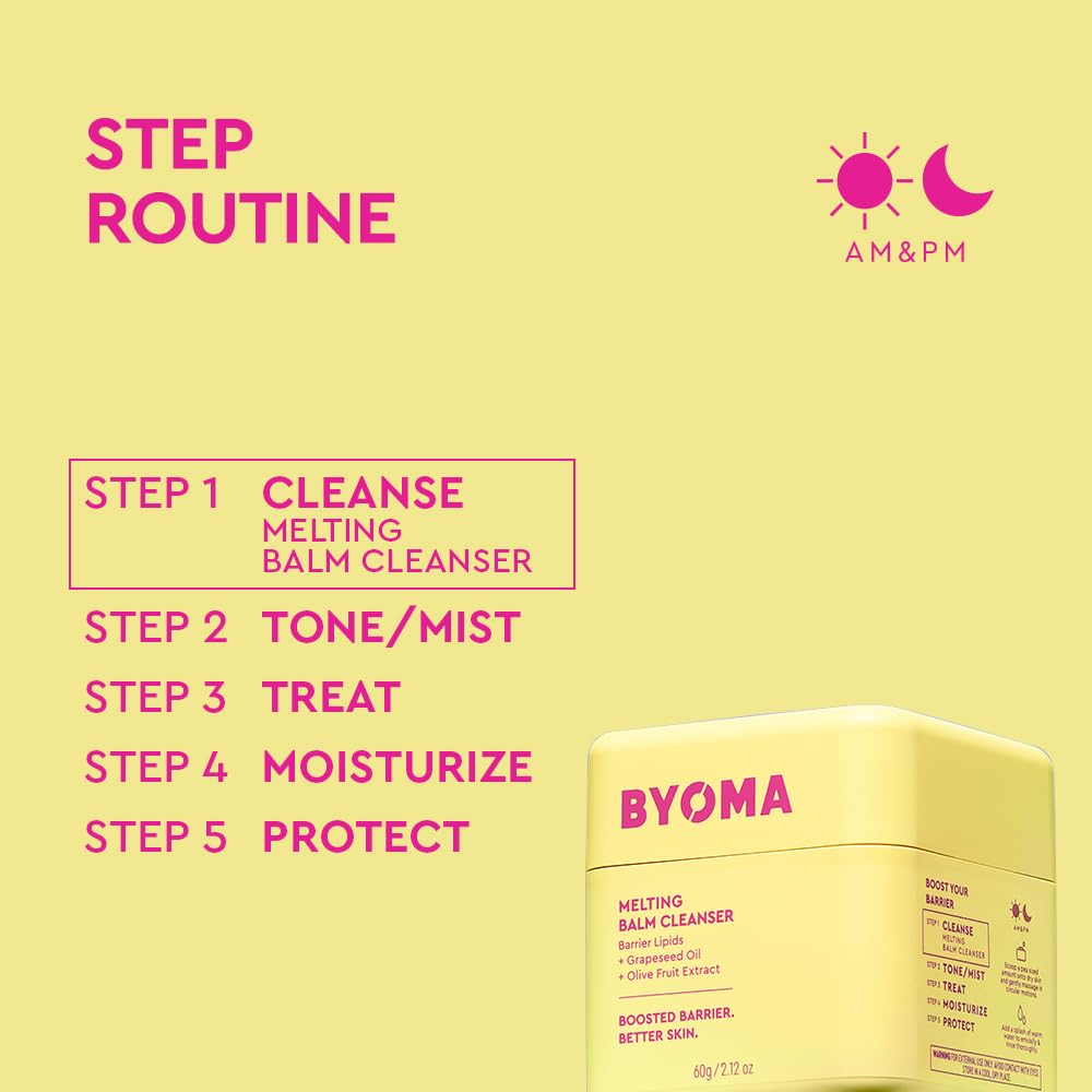 BYOMA Melting Balm Facial Cleanser (60g) - Buttery Soft Cleansing Balm with Niacinamide 6