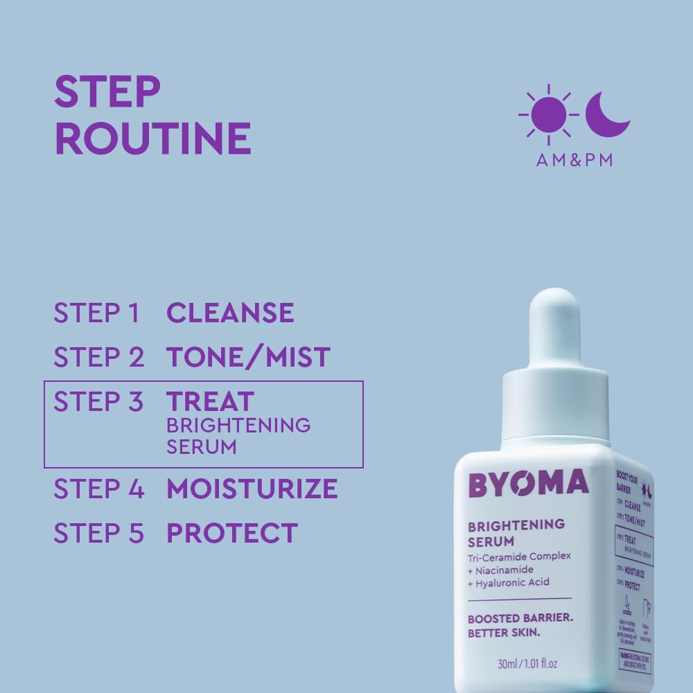 BYOMA Brightening Serum (30 ml) Aufhellendes und feuchtigkeitsspendendes Gesichtsserum mit Hyaluronsäure, Niacinamid und Ceramiden – für strahlend schöne Haut 6