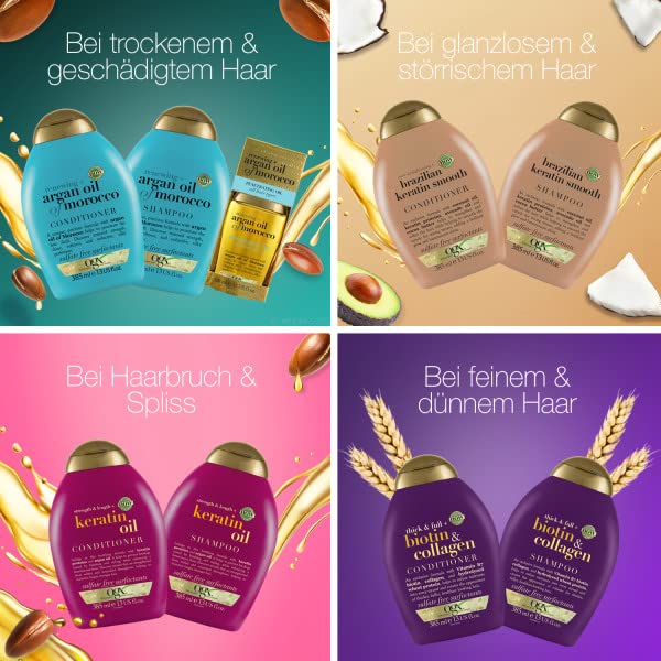 OGX Anti-Haarbruch Keratin-Conditioner für trockenes Haar, stärkend mit Arganöl, 385 ml 8