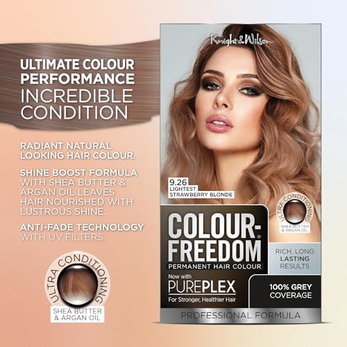 Colour Freedom Hellstes Erdbeerblond – Permanente Haarfarbe. Mit PurePlex für Schutz, Reparatur und Pflege. 100 % Grauabdeckung. 9.26 Hellstes Erdbeerblond. Von Knight &amp; Wilson 3