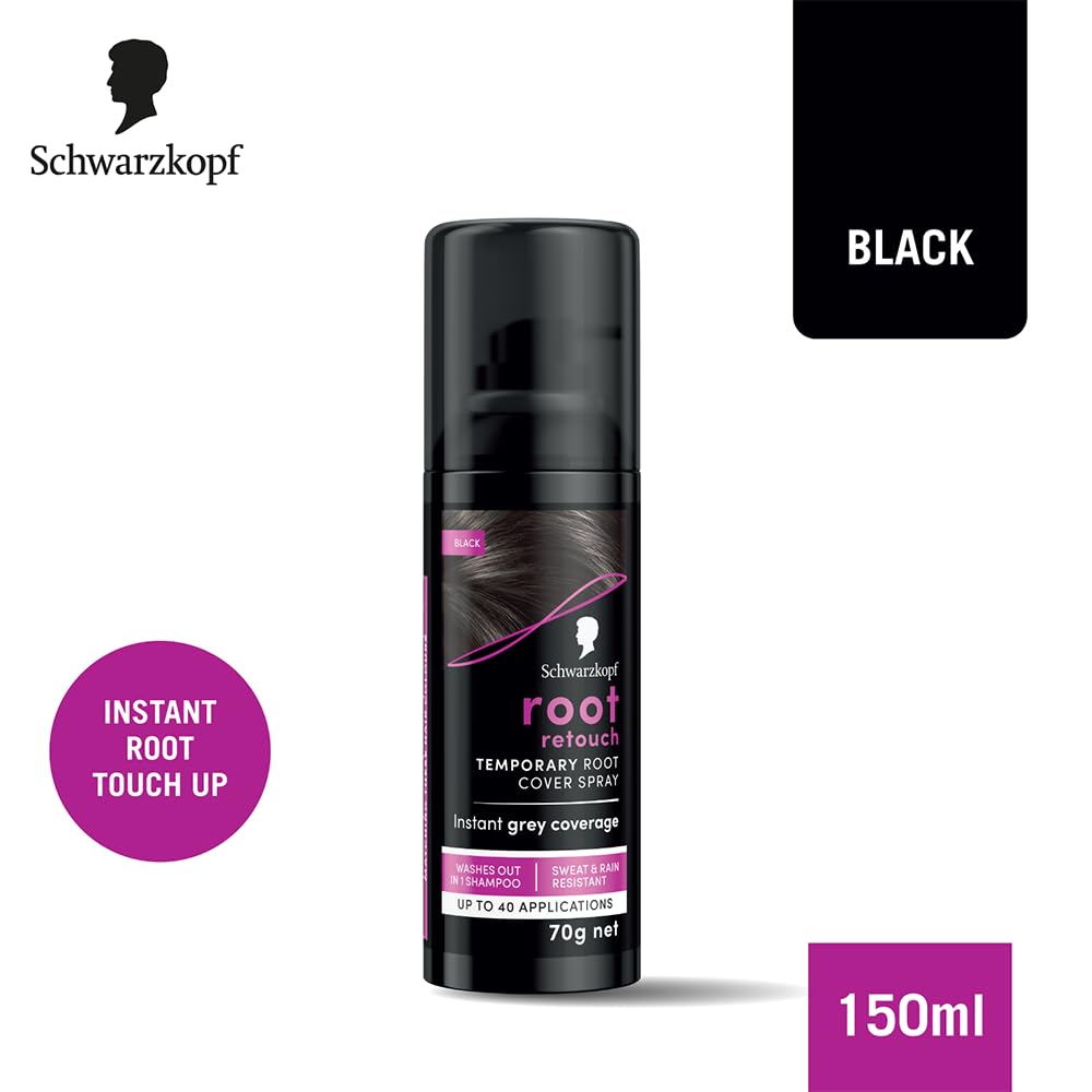 Schwarzkopf Root Retouch Hair Dye Black Temporary Root Touch Up Concealer Spray