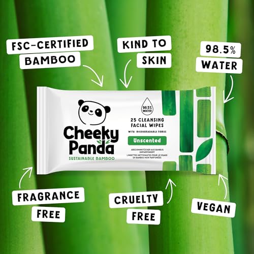 The Cheeky Panda Bamboo Facial Make Up Remover Wipes, Unscented, Pack of 25 3