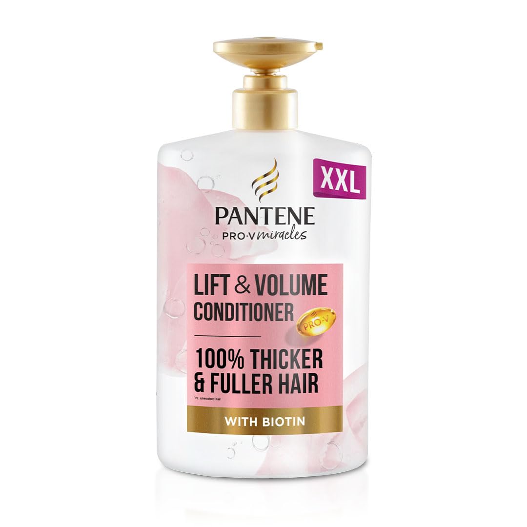 Pantene Lift & Volume Thickening Hair Conditioner, Silicone Free, 1L XXL Pump with Biotin