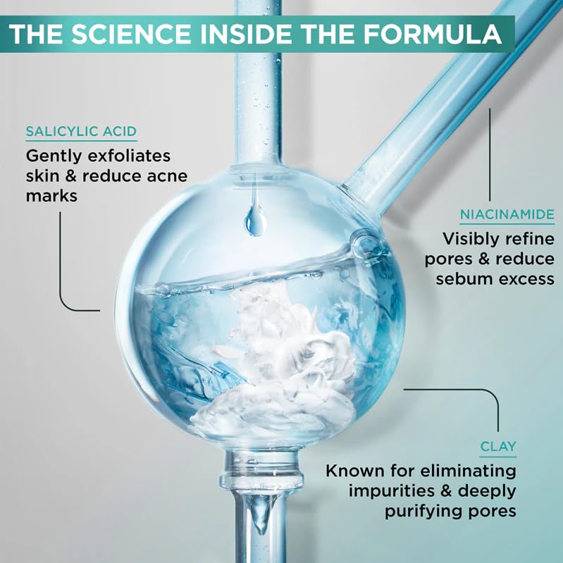 Garnier Pure Active 3in1 Clay Wash, Scrub & Mask with Salicylic Acid for Oily Skin, 150ml 4