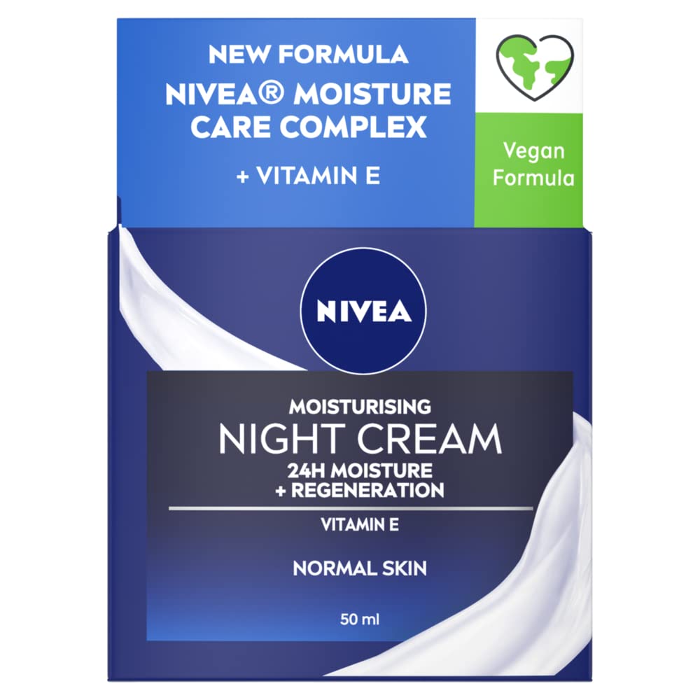 NIVEA Moisturising Night Cream (50ml) with Pro Vitamin B5 & Vitamin E for Normal Skin