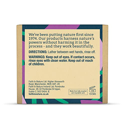 FAITH IN NATURE Natural Lavender Hand Soap Bar, Relaxing, Vegan, Cruelty-Free, 100g