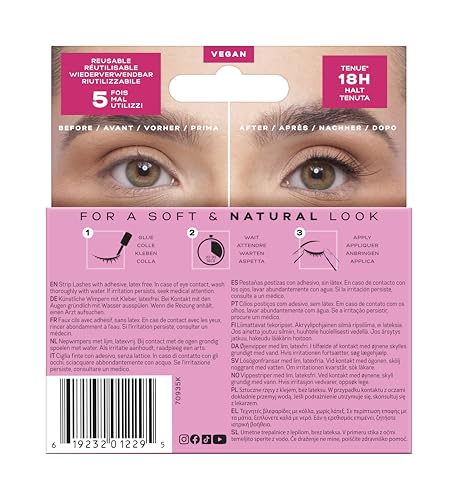 Eylure Half Lash No. 8 for Cat-Eye Effect - Reusable with Latex-Free Glue