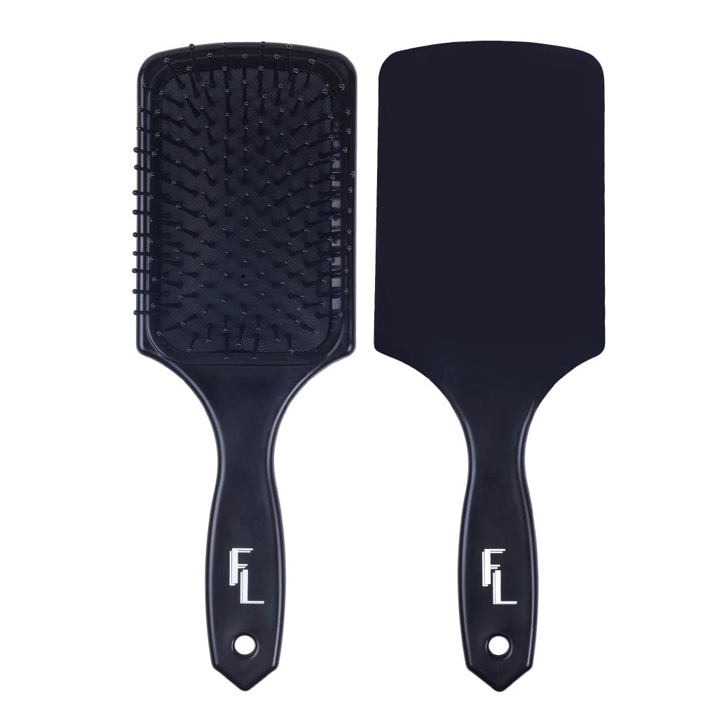 Fine Lines Paddle Hair Brush with 11 Row Nylon Bristles for Detangling and Smoothing