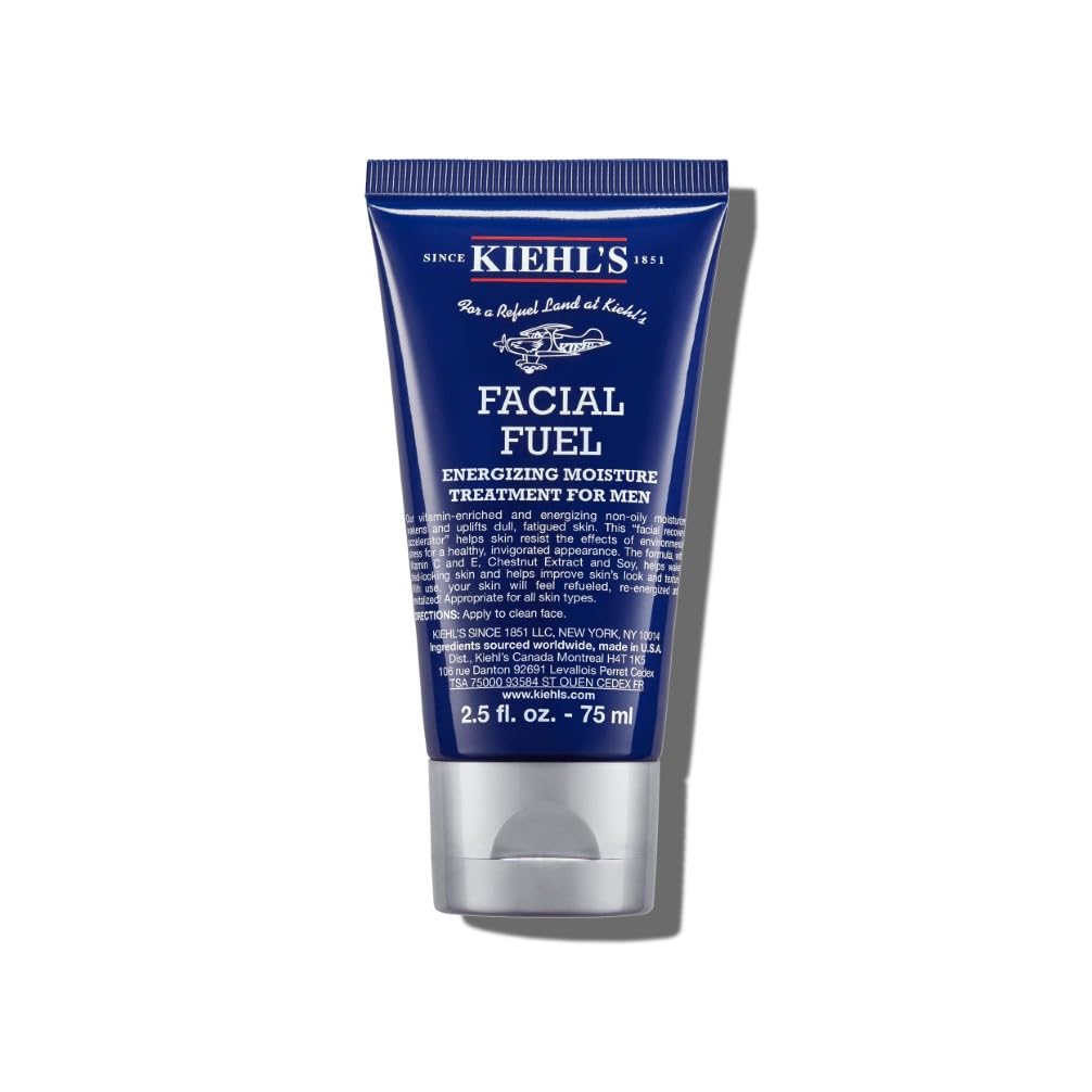 Kiehl's Facial Fuel Feuchtigkeitscreme für Männer, vitaminreiche, nicht fettende Gesichtscreme, belebt und revitalisiert fahle Haut mit Koffein, Vitamin C und E, 75 ml