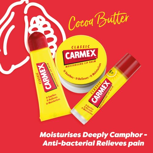 Carmex Classic Lip Balm Set (Stick, Pot & Tube) with SPF 15 for Intense Hydration 4