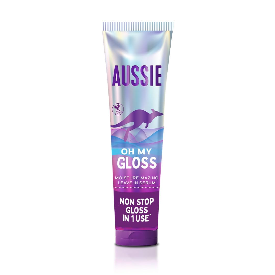Aussie Oh My Gloss Feuchtigkeitsspendendes Leave-in-Serum (160 ml) – Feuchtigkeits- und Glanzbooster für stumpfes Haar. Mit Jojoba-, Distel- und australischem Macadamianussöl. Vegan und tierversuchsfrei.