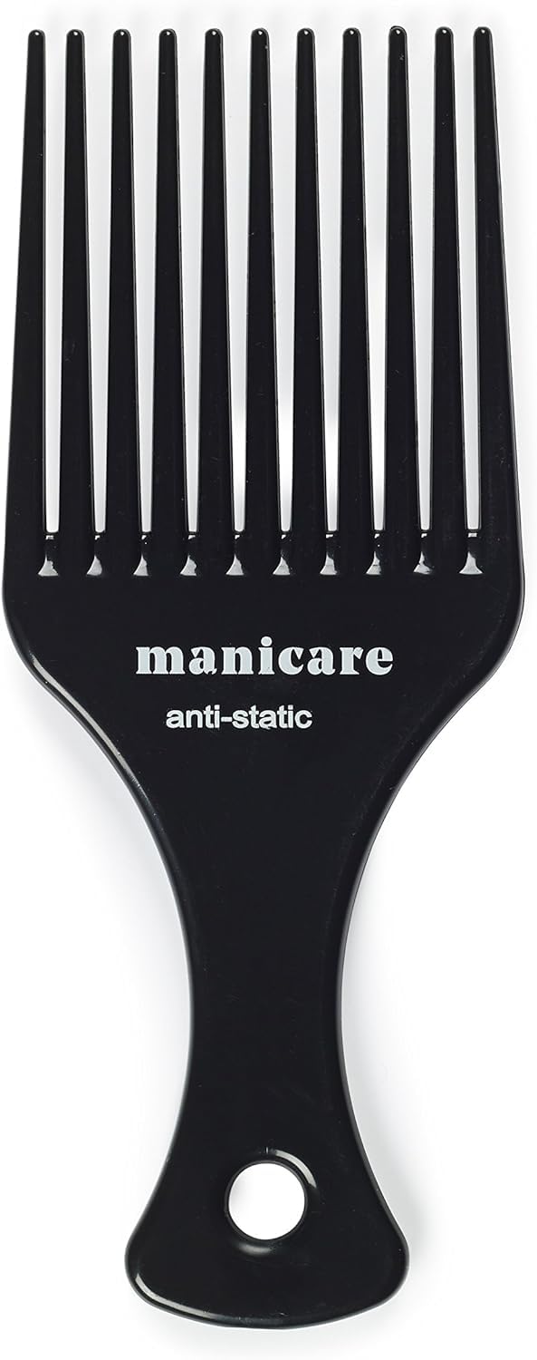 Manicare Professional Anti-Static Afro Comb for Detangling and Styling Thick, Curly Hair