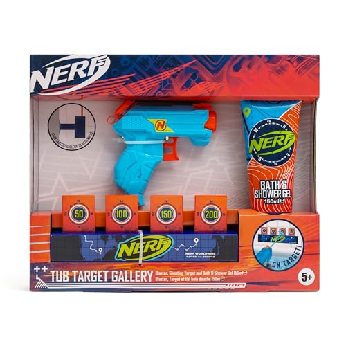 Nerf Tub Target Gallery Gift Set with Water Blaster and 150ml Bath & Shower Gel
