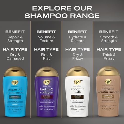 OGX Nourishing + Coconut Milk Shampoo for Strength and Elasticity, Travel Size 88.7 ml 11